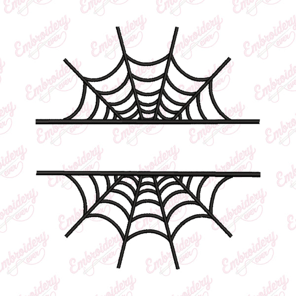 Spider Web Split Monogram Name Frame Embroidery Design