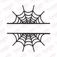 Spider Web Split Monogram Name Frame Embroidery Design