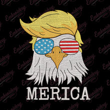 Merica Bald Eagle with American Flag Sunglasses Embroidery Design