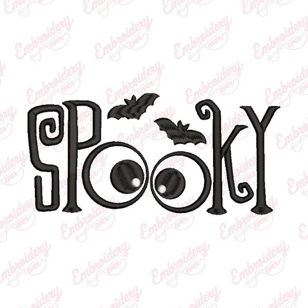 Halloween Spooky Eyes & Bats Embroidery Design