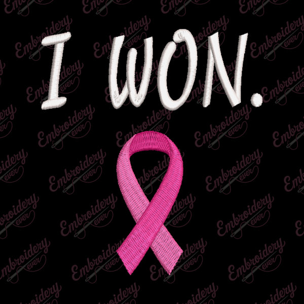 I Won Breast Cancer Survivor Embroidery Design