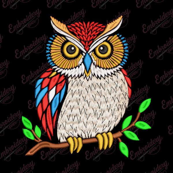 Whimsical Woodland Owl Embroidery Design