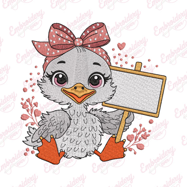 Baby Duck Embroidery Design