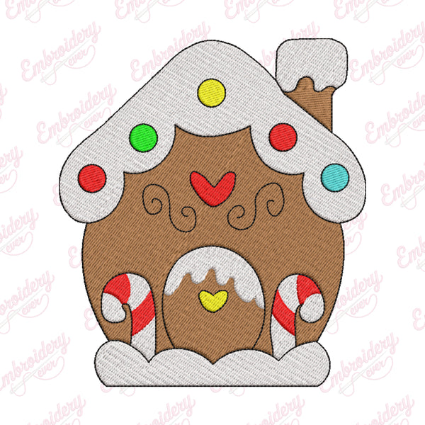 Christmas Gingerbread House Delight Embroidery Design