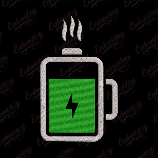 Battery Charging Embroidery Design
