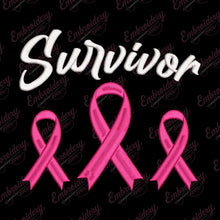 Survivor Strong Pink Ribbon Embroidery Design