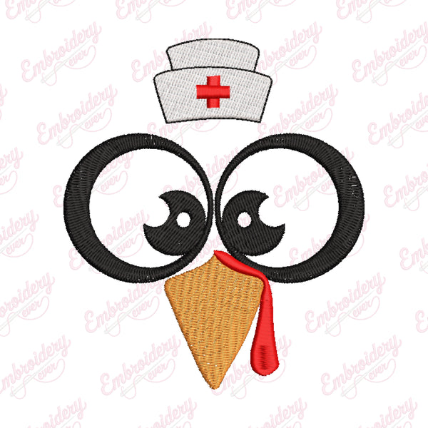 Nurse Turkey Thanksgiving Embroidery Design