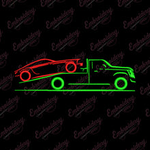 Towing Car Embroidery Design