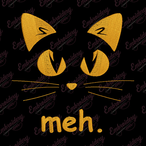 Halloween Cat Face Embroidery Design