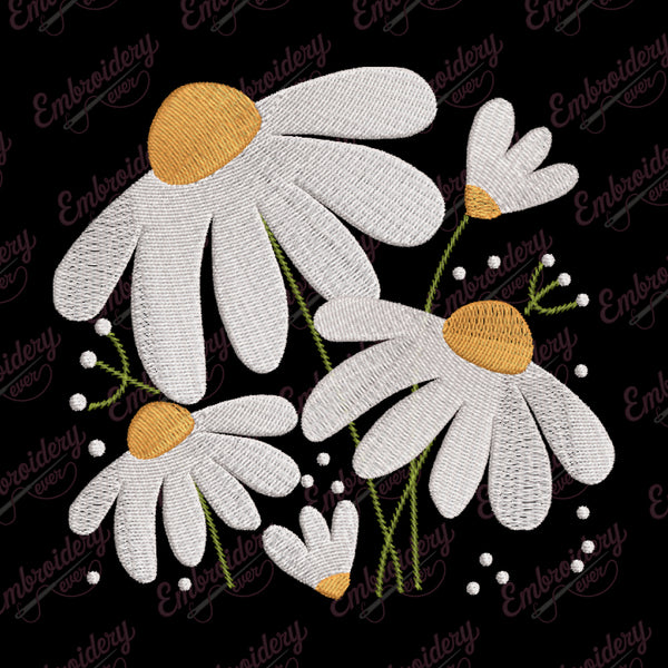 Daisy Bloom Embroidery Design