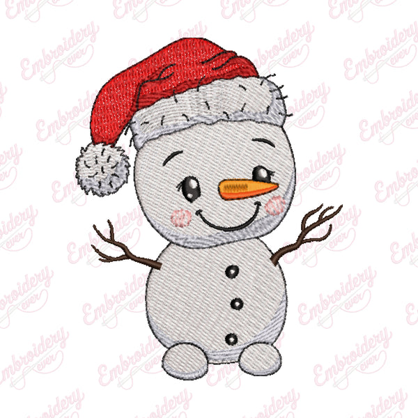 Cute Little Snowman Christmas Embroidery Design