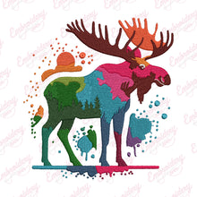 Colorful Moose Embroidery Design