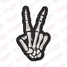 Skeleton Peace Fingers Sign Embroidery Design
