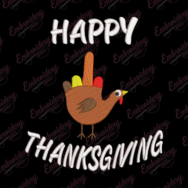 Cute Thanksgiving Turkey Quote Embroidery File