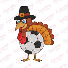 Soccer Turkey Thanksgiving Embroidery Design