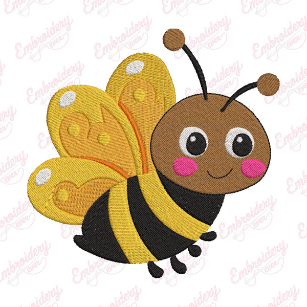 Cute Honey Bee Embroidery Design