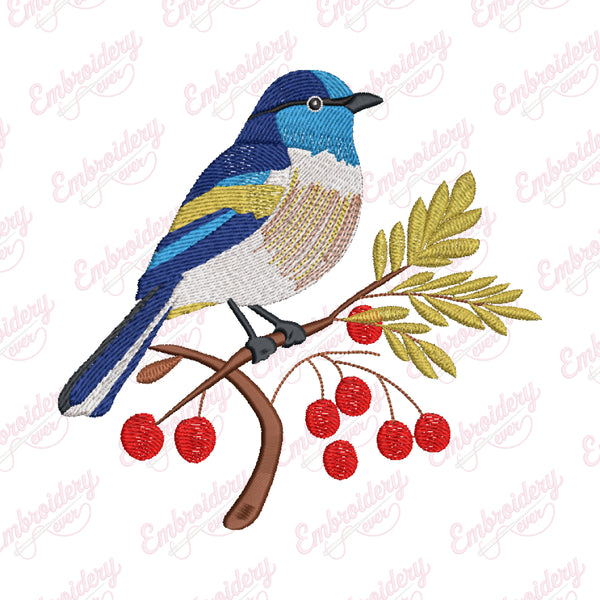 Bird On A Branch Embroidery Design