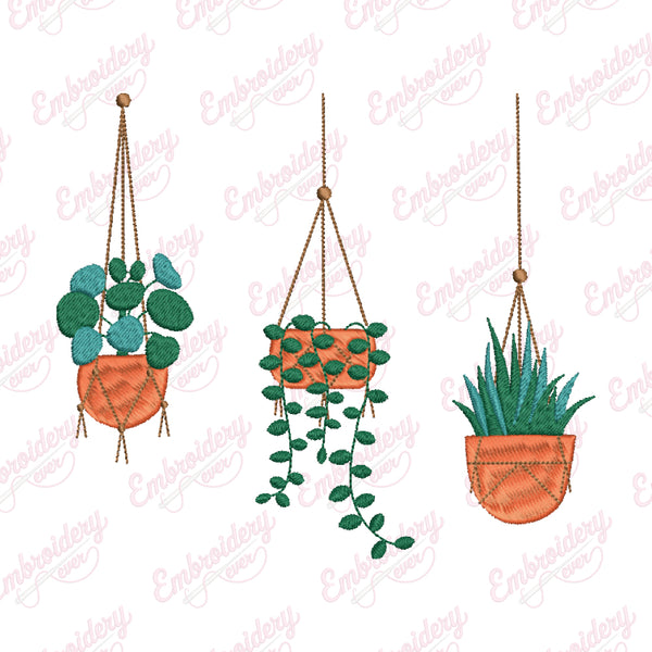 Macrame Hanging Planters Embroidery Design
