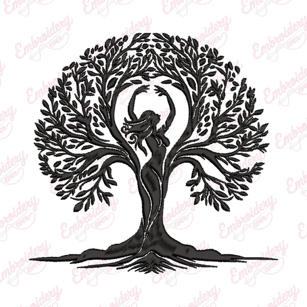 Oak Mother Earth Tree Embroidery Design