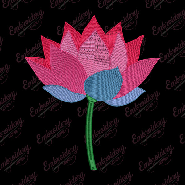 Lotus Flower Embroidery Design