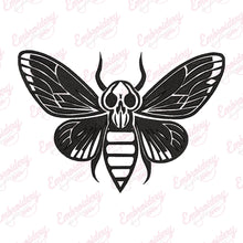Skull Moth Embroidery Design
