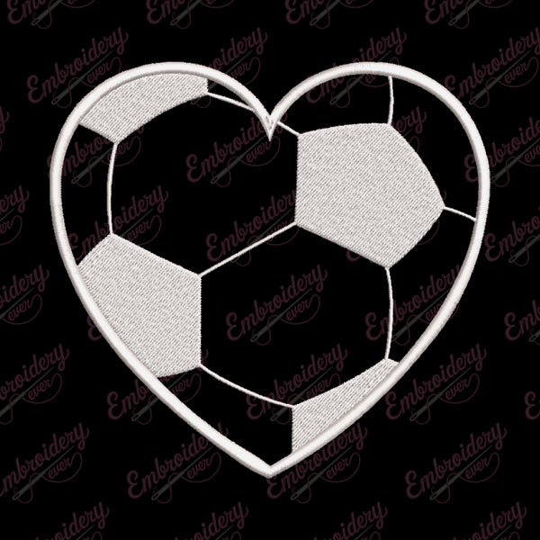 Soccer Ball Heart Embroidery Design