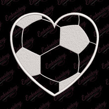 Soccer Ball Heart Embroidery Design