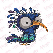 Colorful Cartoon Bird With Large Eyes Embroidery Design