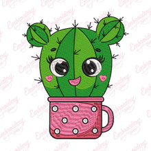 Cartoon Cactus Embroidery Design
