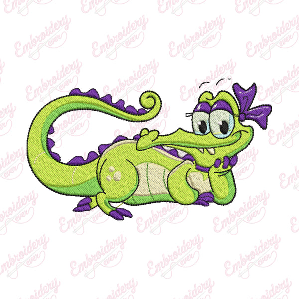 Alligator Girl Embroidery Design