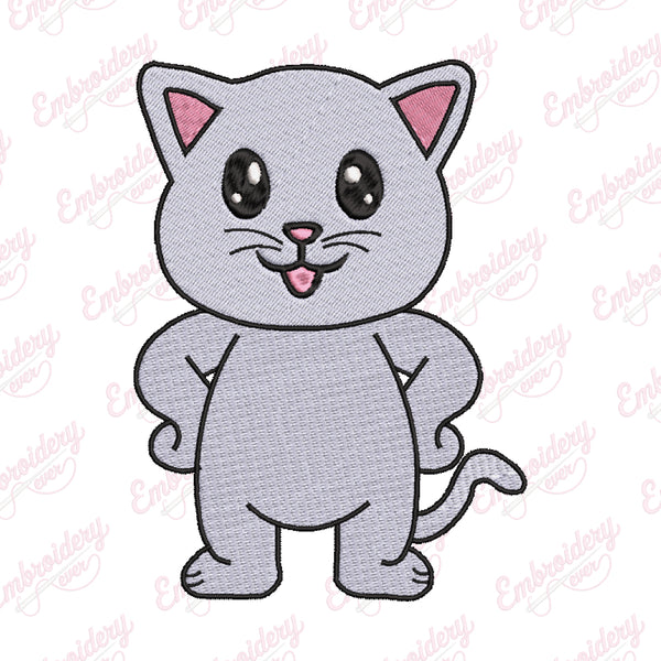 Funny Cat Embroidery Design