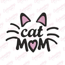 Cute Cat Mom Embroidery Design