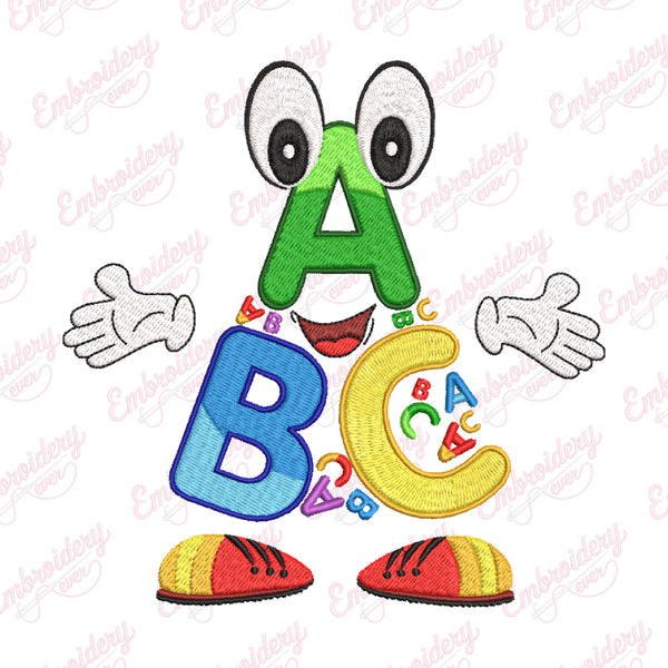 Back to School Alphabet Embroidery Design