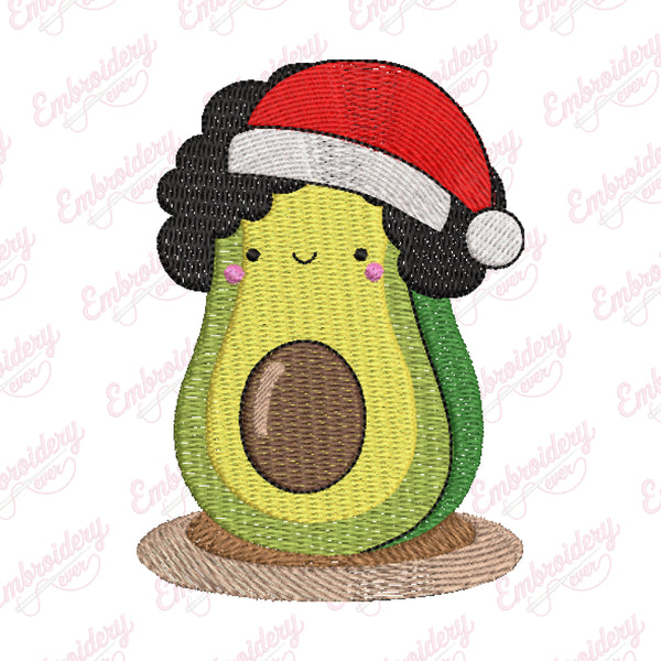 Christmas Avocado Applique Machine Embroidery Design