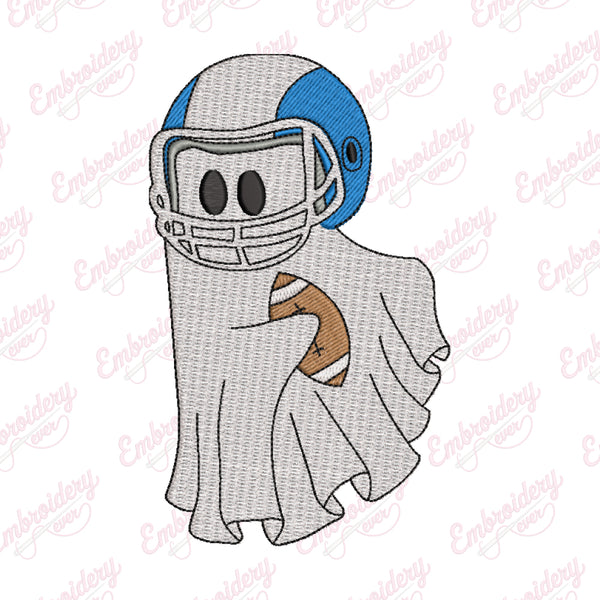 Football Ghost Halloween Embroidery Design