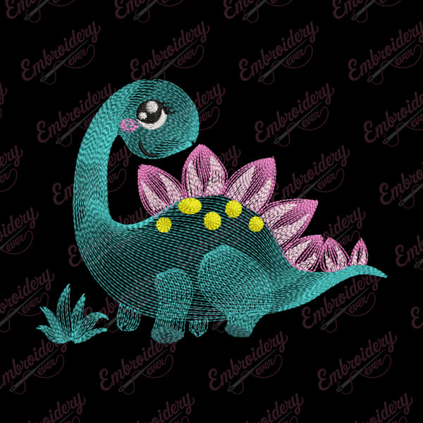 Lovely Dinosaur Embroidery Design