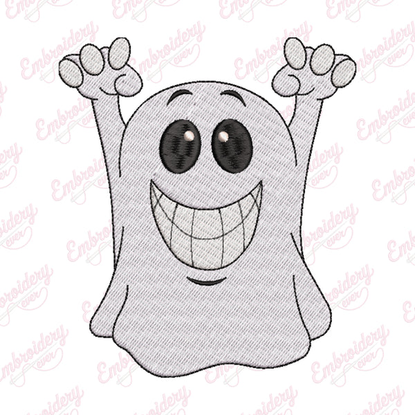 Happy Ghost Halloween Embroidery Design