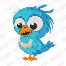 Cute Blue Cartoon Bird Embroidery Design