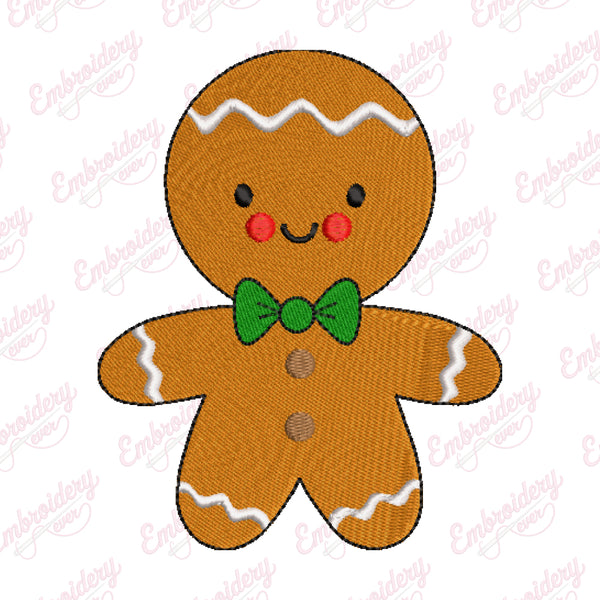 Merry Christmas Gingerbread Cookie Embroidery Design