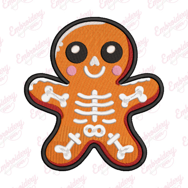 Halloween Gingerbread Cookie Embroidery Design