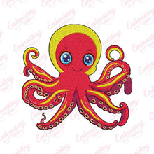 Funny Cartoon Octopus Embroidery Design