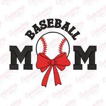 Baseball Mom with Bow Embroidery Design