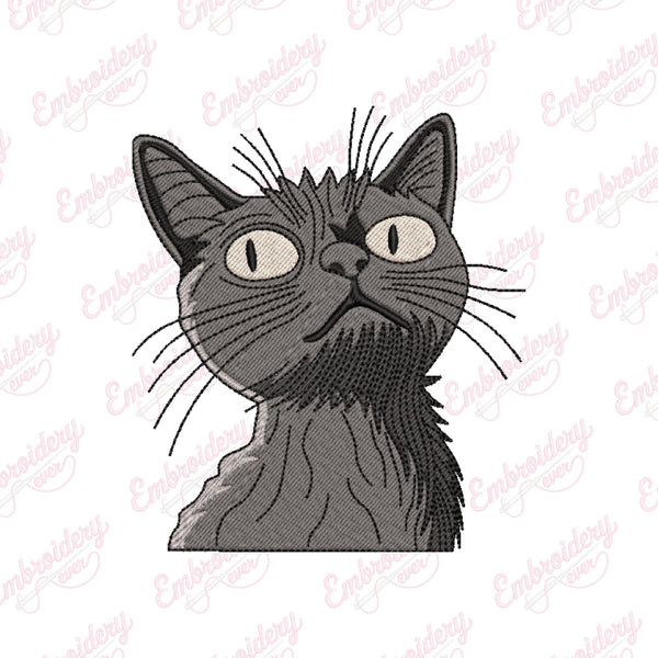 Little Black Cat Machine Embroidery Design