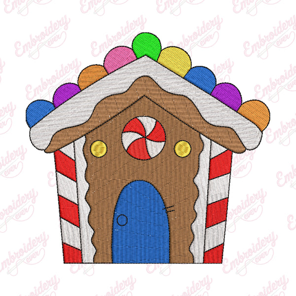 Christmas Gingerbread House Embroidery Design