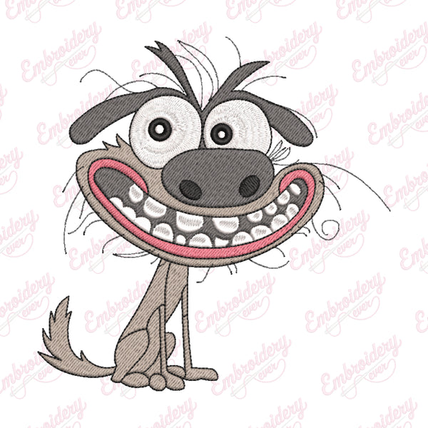 Crazy Dog Machine Embroidery Design