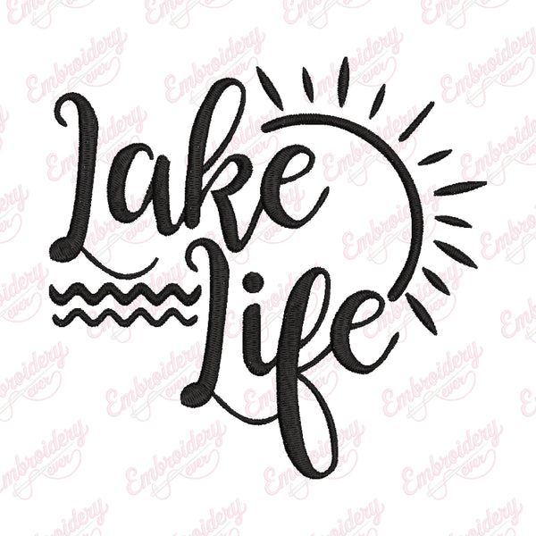 Lake Life Logo Embroidery Design