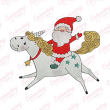 Santa Riding Unicorn Christmas Embroidery Design