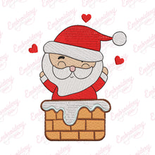 Santa in Chimney Christmas Embroidery Design