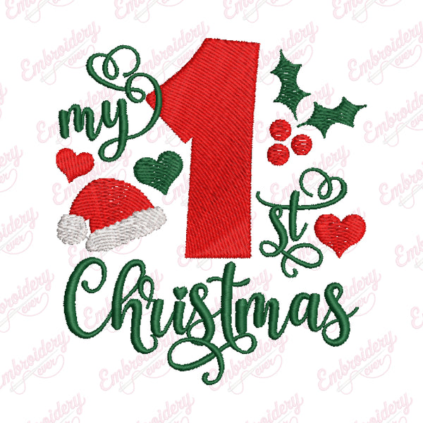 My 1st Christmas Embroidery Machine Design