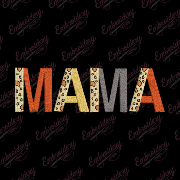 Boho and Leopard Mama Embroidery Design